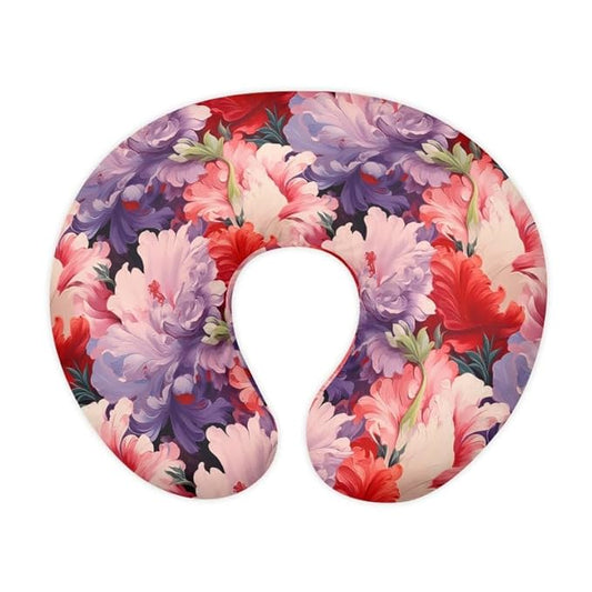 Iris Flower Nursing Pillow Cover Pink Purple Gradient Iris Flowers Stretchy Fit Nursing Pillow Slipcovers for Breastfeeding Oil Painting Floral Nursing Support Pillow Cover