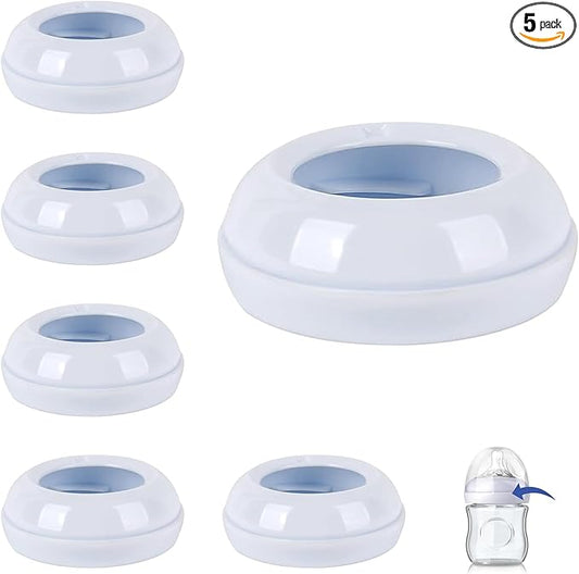 Baby Bottle Screw Ring Collars, Replacement Parts Compatible with Philips Avent Natural Bottles, NOT for Anti-Colic Bottles, Dishwasher Safe Infant Feeding Supplies, 5 Pack