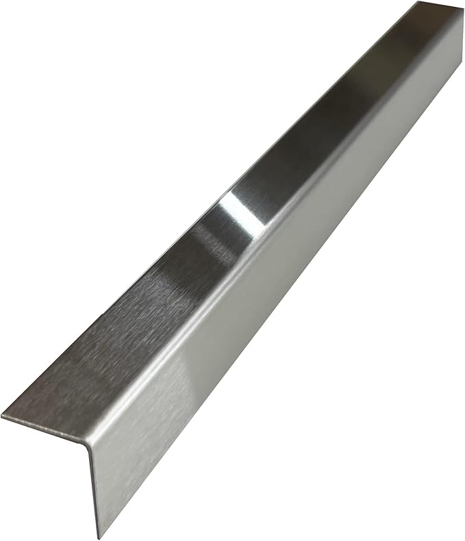 Brushed 304 Stainless Steel Universal Gap Filler Finishing Angle Trim Kit Elements (Inner Finish, 1" x 3/4" x 48")