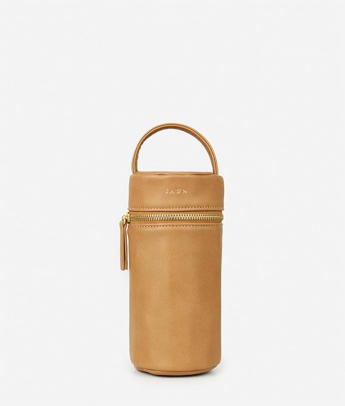 FAWN DESIGN The Bottle Bag, Insulated Bottle Bag for Daycare, Travel and More, Premium Matte Faux Leather Insulated Bag, Cooler Bag Fits Most Standard Bottle Sizes, 4x3.5x7.5 inches