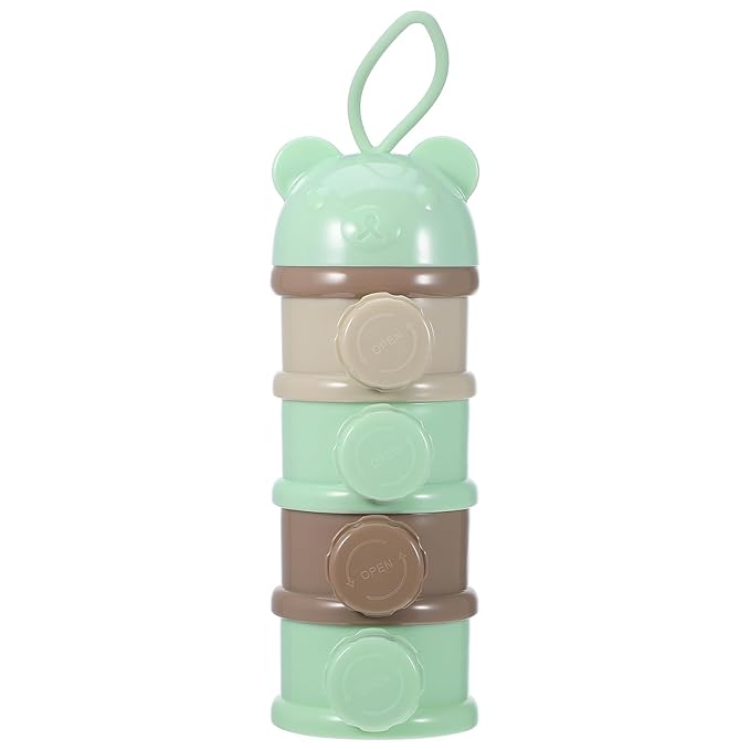 Kisangel 4 Layers Baby Milk Powder Box Large Capacity Portable Formula Dispenser Leak-Proof Food Storage Container for Travel Outdoor Baby Feeding