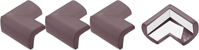 uxcell Corner Guards Edge Protectors, 12Pack Foam Safety Bumper L Shape, 55mm/2.16"(L) for Furniture Corner Table Edge Guard, Brown