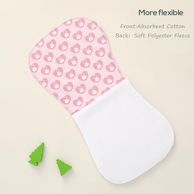 Baby Burp Cloths, Soft Absorbent Towel, Unisex, Easy to Use, 5 Pack (Animal)
