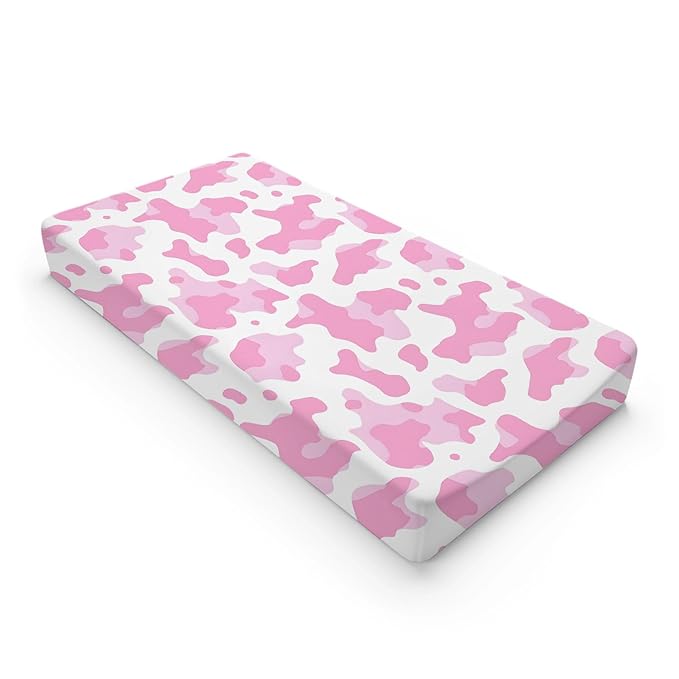 Western Cow Prints Baby Changing Pad Cover, Unisex Farm Cow Nursery Diaper Changing Table Pad Mat Sheet for Boys Girls-16x32