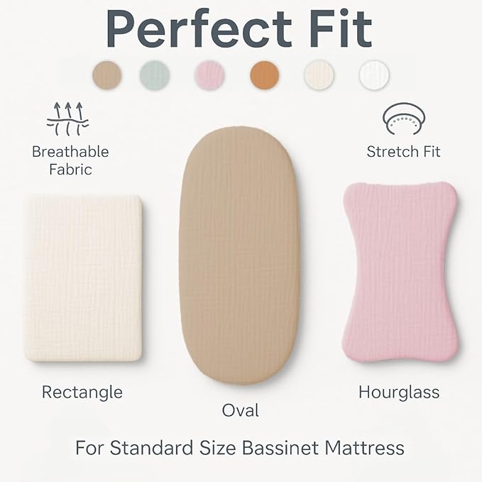Muslin Changing Pad Cover 2 Pack, Soft Baby Changing Pad Covers, Stays in Place, Fits Standard 32x16 Inches Changing Pads, No Shrink, Perfect for Baby Girls (White)