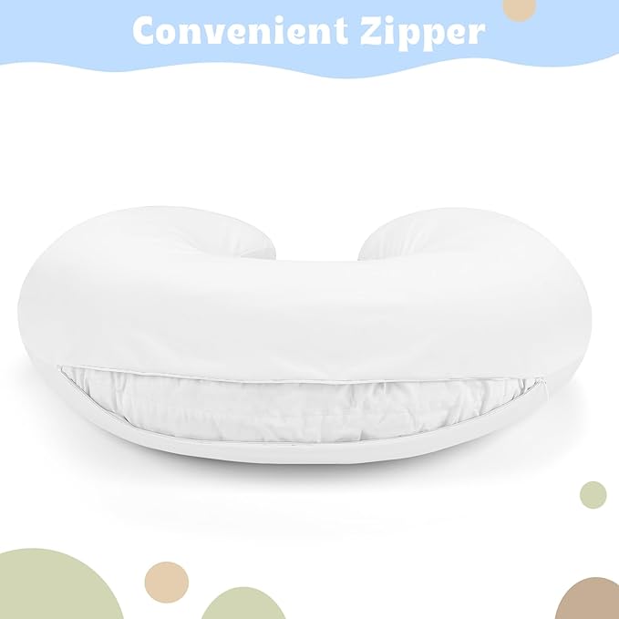Hooyax Baby Waterproof Nursing Pillow Cover, Stretchy Nursing Covers for Breastfeeding Pillows, Adorable Infant Feeding Pillow Slipcover for Baby Boy and Girls (White)