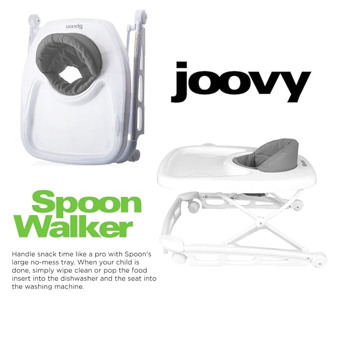 Joovy Nook High Chair Featuring Four-Position Adjustable Swing Open Tray, and Removable & Spoon Baby Walker & Activity Center Featuring Three Adjustable Heights