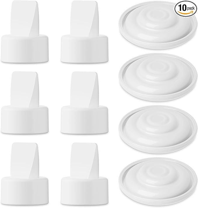 10PCS Breast Pump Parts Compatible with Spectra S2, S1, 9Plus, 6 Pack Silicone Duckbill Valve & 4 Pack Silicone Diaphragm for Spectra Breastpump Parts, Not Original Replacement Accessories
