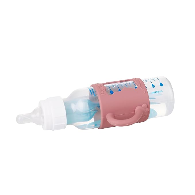 PandaEar 4 Pack Silicone Baby Bottle Handles with Dr Brown Narrow Baby Bottles 8 oz/250 ml, Non-Slip Easy Grip Handles