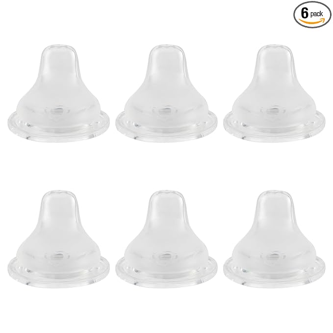Sippy Spouts for Mam Baby Bottles, Soft 100% Silicone Sippy Cup Nipples, Variable Flow, 6m+, 6 Count