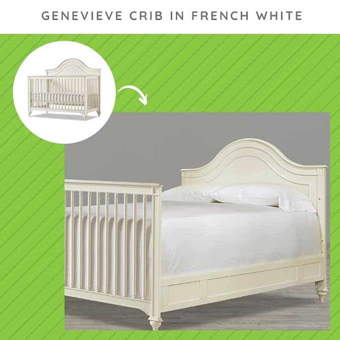CC KITS Full-Size Conversion Kit Bed Rails for SmartStuff Convertible Cribs by Universal Furniture - Solid Wood Rail - Toddler and Adult Bed Rail for Full-Size Beds - Nursery Furniture (French White)