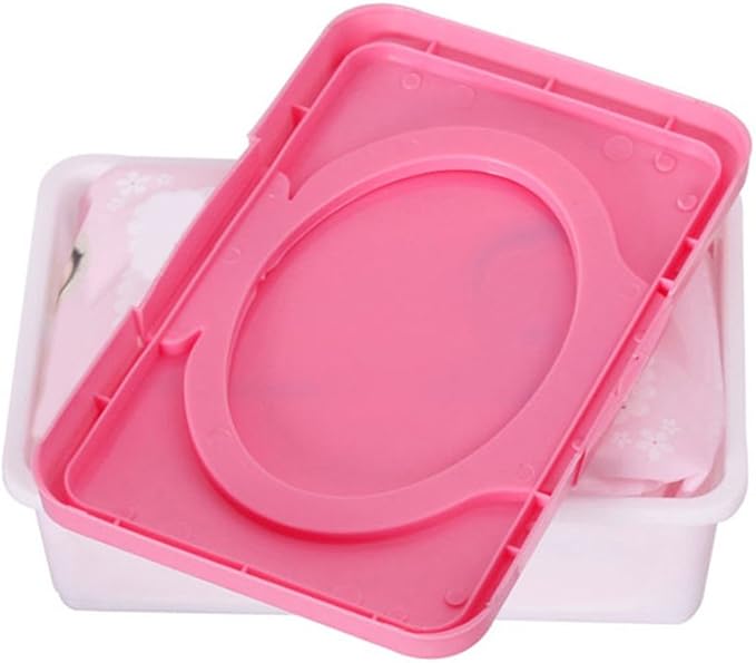 Wipes Storage Case Wet Tissue Storage Box Plastic Case Home Car Office Wipes Dispenser Case Baby Wipes Holder Refillable Container with Buckle Lid for Home Car Office