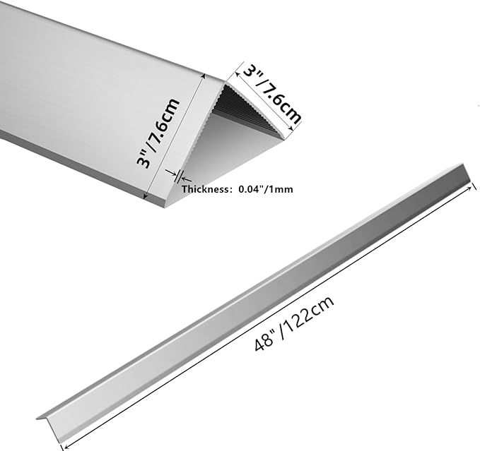 Aluminium Alloy Metal Corner Guards 6 Pcs Wall Corner Protector 3" x 3" x 48" Wall Corner Protection Decoration Pack of 6 Corner Guards 20 Ga/1 mm Thickness