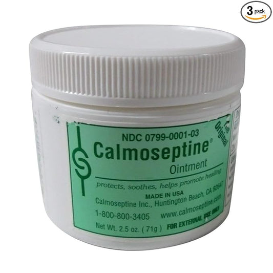 Calmoseptine Diaper Rash Ointment Jar - 2.5 Oz (Pack of 3)
