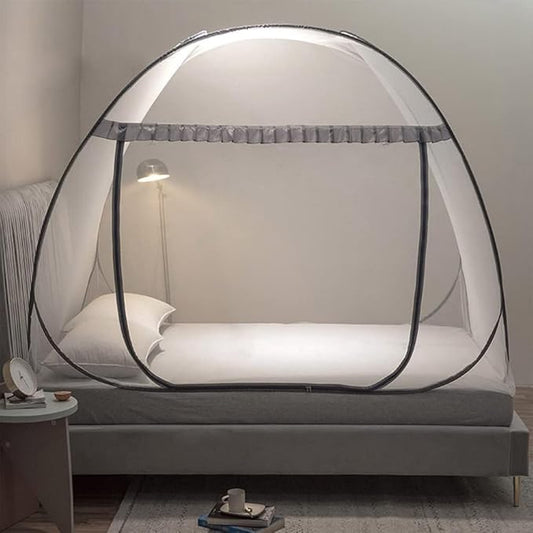Pop Up Mosquito Net for Bed, Portable Camping Travel Mosquito Netting Bed Tent, Canoy Bed Tent Suit for Twin Full Queen King Size Bed, Mosquito Net Tent for Kids Girls Boys Bedroom