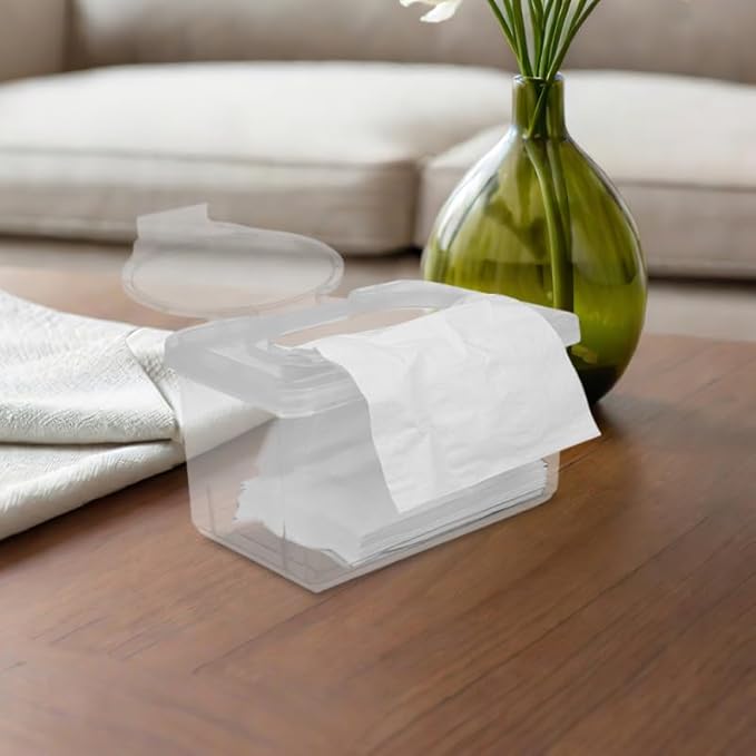 Alipis Baby Wipe Dispenser Box with Lid Refillable Plastic Wipe Holder for Nursery Bathroom Home Keeps Wipes Moist Clean Easy One-Handed Use