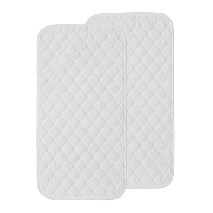  MOVEBO Soft Microfiber Quilted Waterproof Multi-Purpose Changing Changing Pad Liners, 14"x 27", 2 Count (Square White)