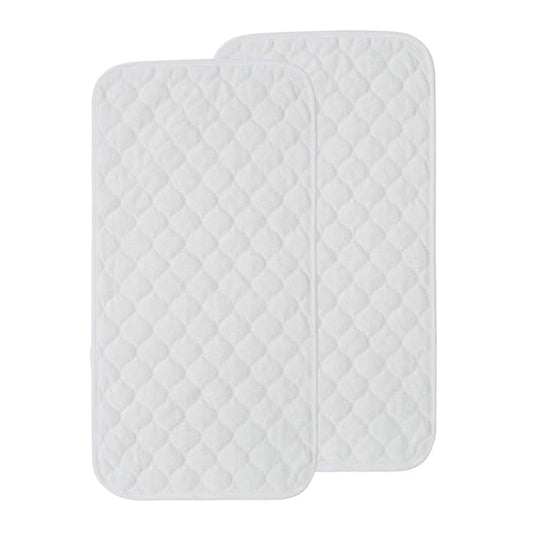  MOVEBO Soft Microfiber Quilted Waterproof Multi-Purpose Changing Changing Pad Liners, 14"x 27", 2 Count (Square White)