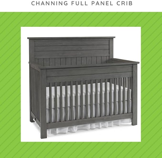 Toddler Bed Safety Guard Rail for Bel Amore & Cosi Bella Convertible Cribs by Bivona - Solid Wood Rail for Convertible Crib to Toddler Bed - Safety Guard Rail for Children (Nantucket Grey - Channing)