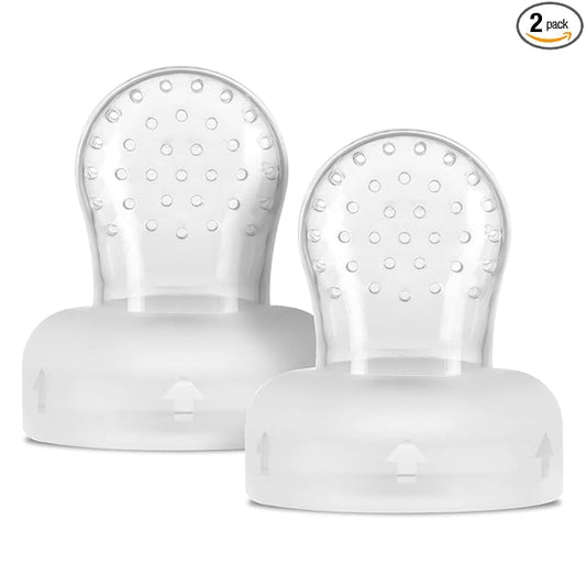haakaa Silicone Replacement Pouch for Fresh Food Feeder, 100% Food Grade Silicone, Medium Size (2pcs)