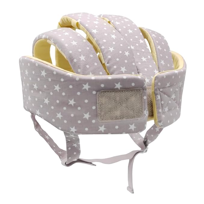 Adjustable Baby Head Protector, Baby Helmets for Crawling Walking Lightweight Safety Infant Helmet Jumping Running Breathable Hat Infant Essentials Toddler Helmets 6-24 Months (Star Gray)