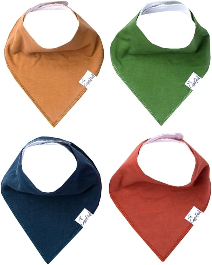 Copper Pearl Baby Bandana Bibs, 4 Pack