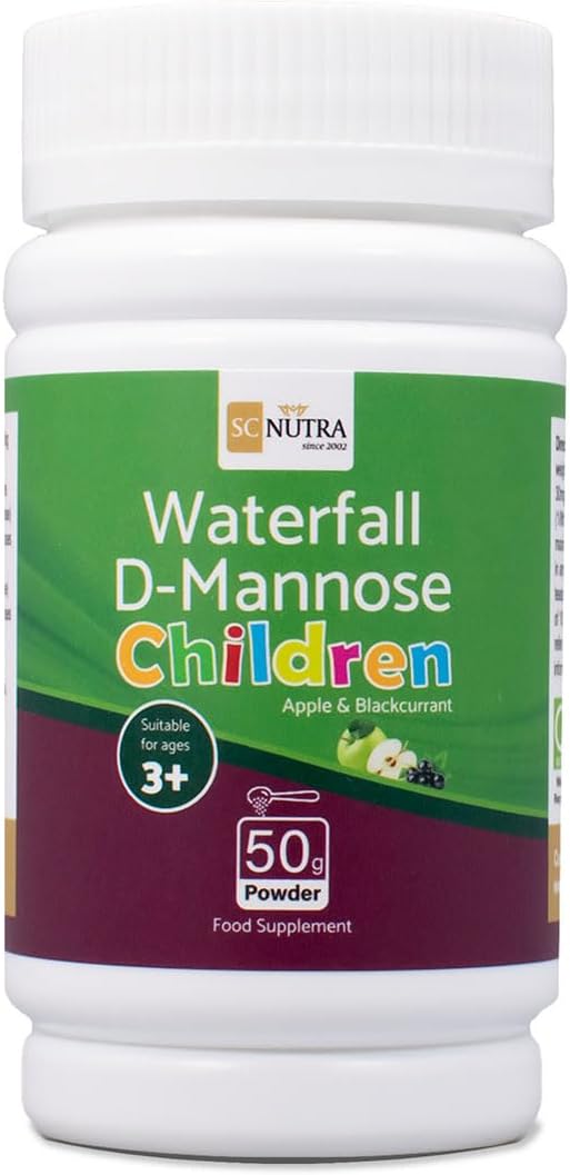 Waterfall D-Mannose Children - Apple & Blackcurrant - Infant D-Mannose - Suitable for Girls & Boys | 50g / 1.76oz