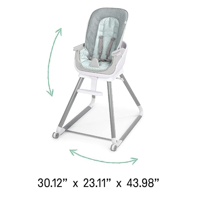Ingenuity Beanstalk Baby to Big Kid 6-in-1 High Chair Converts from Soothing Infant Seat to Dining Booster Seat and more, Newborn to 5 Yrs - Ray