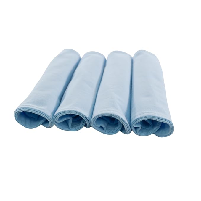 Baby Burp Cloths Baby Burp Set Curved Absorbent and Soft Valuable 4 Pack Double Layers (Blue)