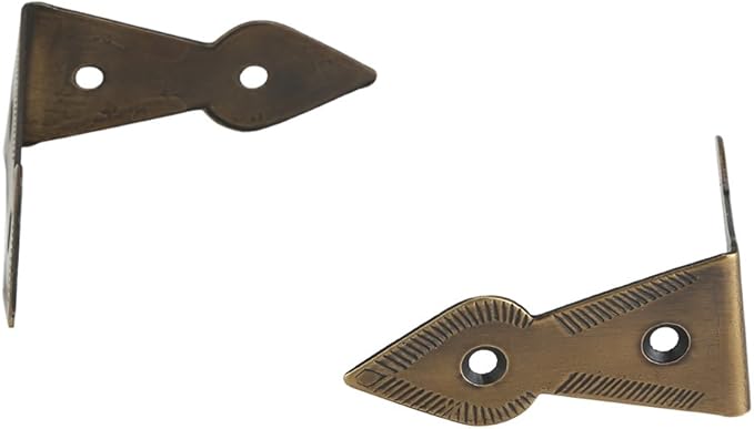Set of 4 Brass 90 Degree Spade Trunk Corners, Antique Brass Finish, Edge Guard Table Cabinet Protector, Solid Metal Furniture Decor, Decorative Corner Brackets