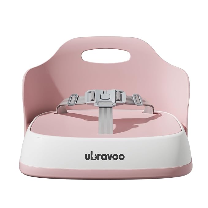UBRAVOO Baby Booster Seats, Portable High Chairs for Babies and Toddlers, HighChair for Baby from 6 Months to 3 Years, Sitting Up to 15 kg (Pink)