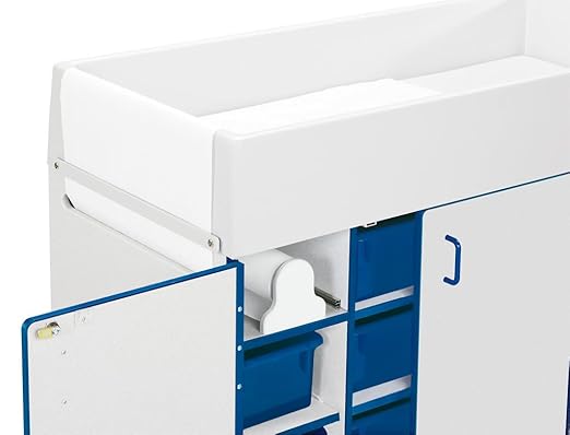 Jonti-Craft Rainbow Accents 5148JC003 Diaper Changer with Stairs, Right, Blue