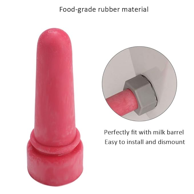 5Pcs Calf Milk Drink Nipple, 6.9cm Red Rubber Calf Milk Nipple, Small Animal Nursing Bottle, Calf Feeding Teats for Feeding Newborn Cows, Farm Animal Feeding Supplies