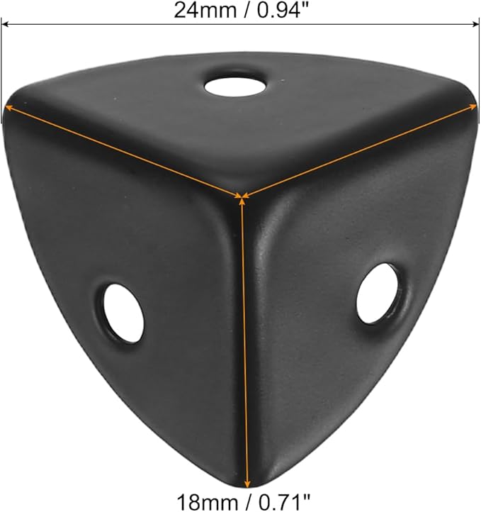uxcell 8Pcs Decorative Box Corner Cover, 18mm Metal Edge Guard, Furniture Corner Edges Protector, Black
