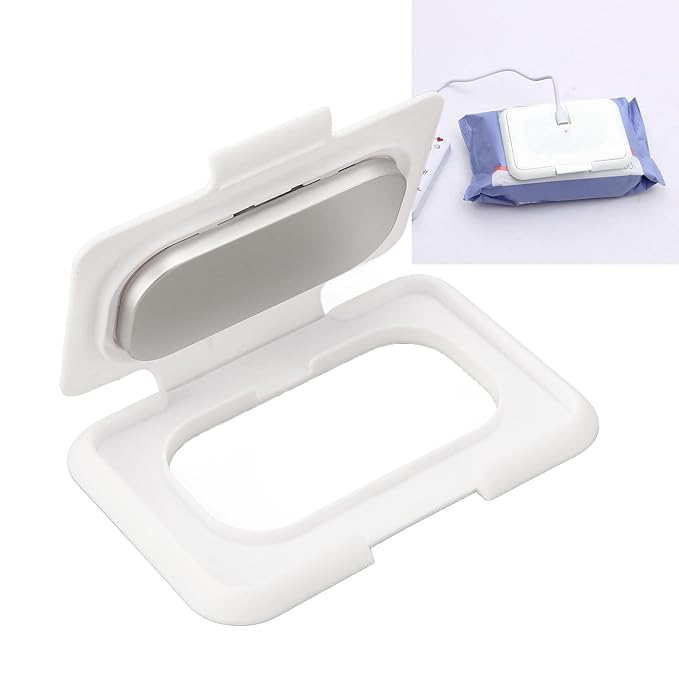 Plplaaoo Rechargeable Baby Wipe Warmer Portable USB Wet Wipe Heater with Constant Temperature, Double Layers Cover, Ultra-Thin Design for Home, Car & Travel,Compact Wipe Warmer