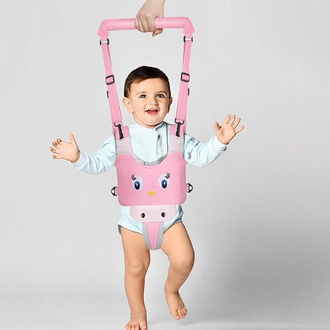 Surakey Baby Walking Harness - Handheld Kids Walker Helper - Toddler Walker Harness Adjustable Assistant Belt - Help Infant Learning Walk Support Assist Trainer Tool for 7-24 Month Old (Pink)