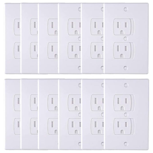AUSTOR 12 Pack Baby Safety Electric Outlet Covers Baby Safety Self Closing Wall Socket Plugs Plate Alternate for Child Proofing