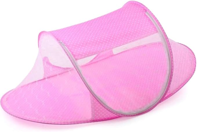Portable Foldable Baby Bed Net Polyester Newborn Sleep Bed Travel Bed (Pink)