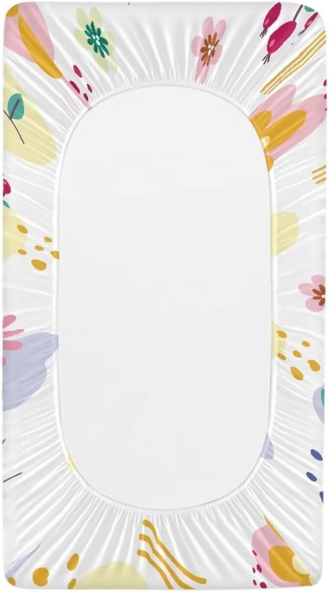 Flower Changing Table Cover for Boys Girls Soft Breathable Table Sheets Baby Changing Pad Cover Washable Diaper Changing Cover Easy Installation