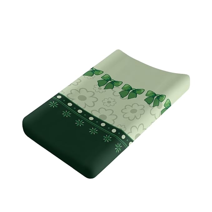 St Patricks Day Changing Pad Covers Flower Changing Pad Cover Green Diaper Changing Pad Cover Portable 32''*16'' Changing Pad -Cover