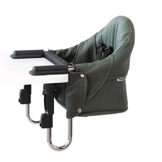 guzzie+Guss Perch Hook On High Chair – Portable Clip On Table Chair for Baby & Toddler | Travel High Chair for Restaurants, Picnics, Camping, Beach, Vacation | Boys & Girls 4M+ | Tropical Green