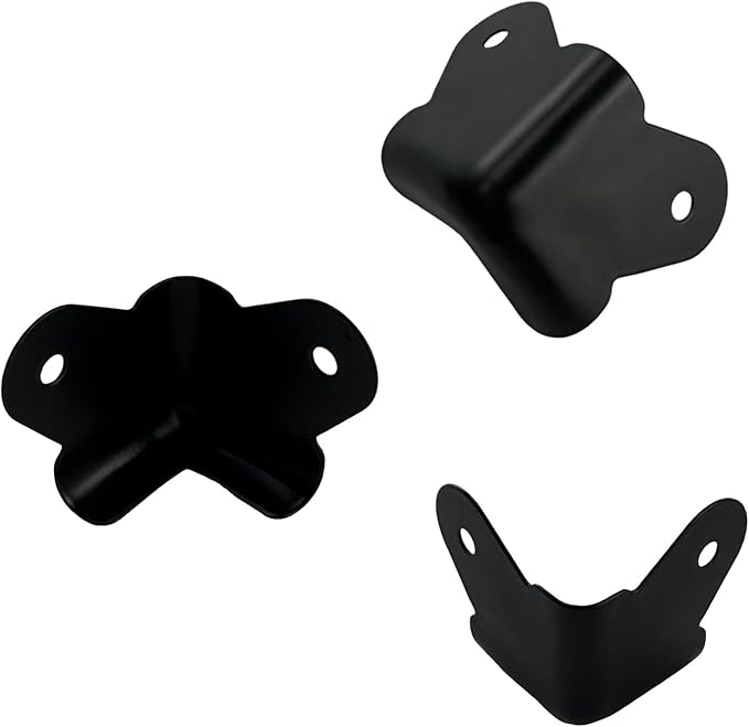 Heavy Duty Black Corner Protectors 8 Pack Iron Edge Guards for Furniture and Boxes Anti Dent Protection with Mounting Screws Powder Coat Finish