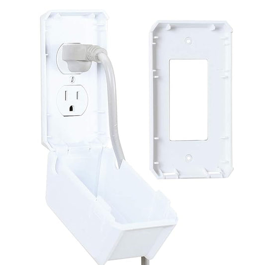 EUDEMON Baby Safety Electrical Outlet Cover Box Childproof Large Plug Cover for Babyproofing Outlets Easy to Install & Use (1 Pack,White)