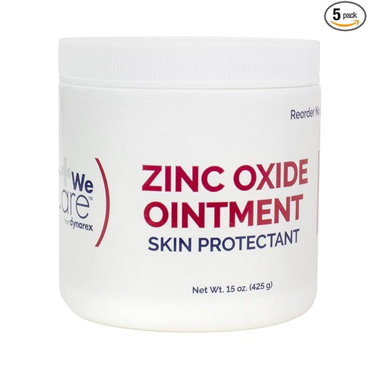 Dynarex Zinc Oxide Ointment, Soothes, Prevents, and Relieves Diaper Rash, Chaffed Skin, and Irritation, White, 1 Count - 15 oz. Jar of Ointment