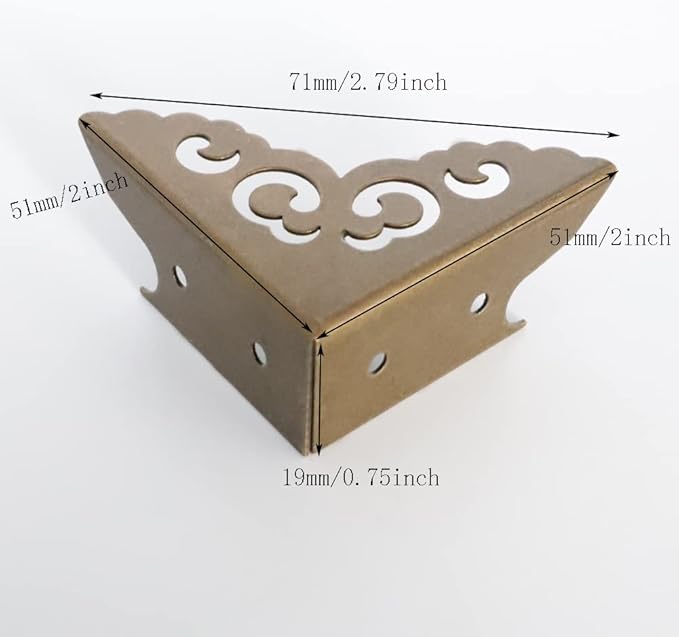Metal Corner Guard Zinc Alloy Box Corner Protector Decorative Edge Cover Safety Guard Cabinet Furniture Corner Metal Bumpers Pack of 4