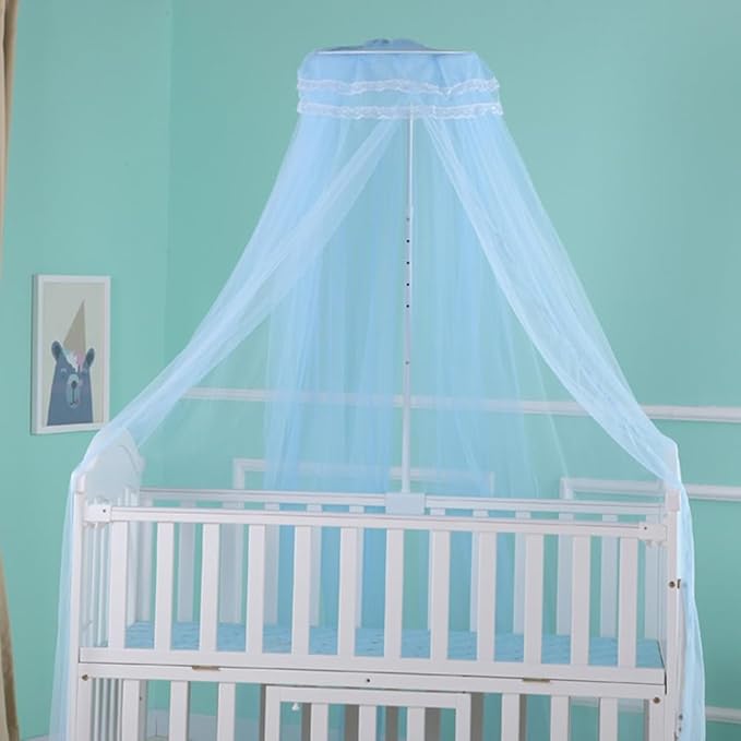 haozaikeji Baby Crib Mosquito Net Breathable Crib Canopy Netting Baby Bed Cot Mosquito Net Hanging Dome Canopy (Without Stand)