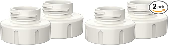 Narrow to Wide-Neck Adapter for Dr. Brown’s Electric Breast Pumps (Pack of 2) White