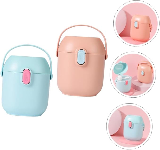 Toyvian Portable Milk Formula Box with Spoon Dispenser Dried Milk Container Food Storage Formula Supplies