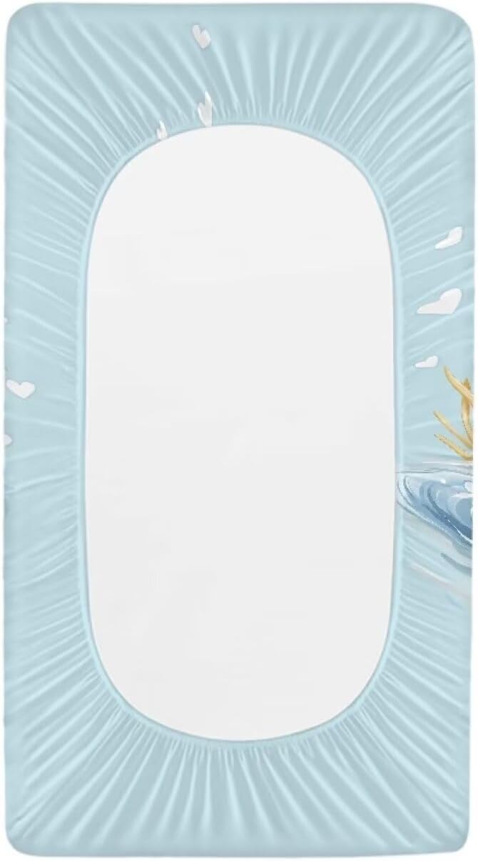 Sea Otter Changing Pad Cover Waterproof Soft Changing Table Cover Breathable Universal Tray Table Mat for Boys Girls Fit 32"x16" Contoured Pad for Baby