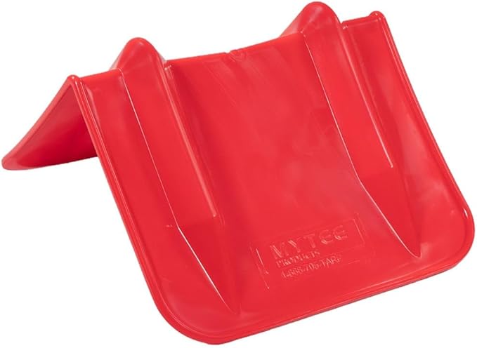 Mytee Products 10 Pack Red Flatbed Edge Protectors w/Carrying Case & Webbing Handle - 8"x8"x10" Plastic V Shaped Corner Protectors for Cargo Loads & Tie Down Strap Guard - Fit 1 Strap Up to 4"
